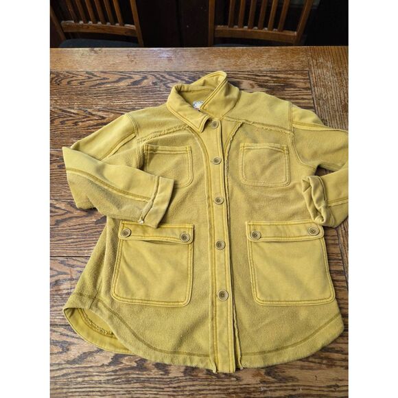 ANTHROPOLOGIE PILCRO Tamara Shirt Jacket In Yellow Sz Small - Picture 2 of 7